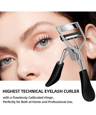 Premium Eyelash Curler with Comb - Fits All Eye Shapes Long-Lasting Natural Curls for Women - Perfect Makeup Gift (Black - Buy Online on GoSupps.com