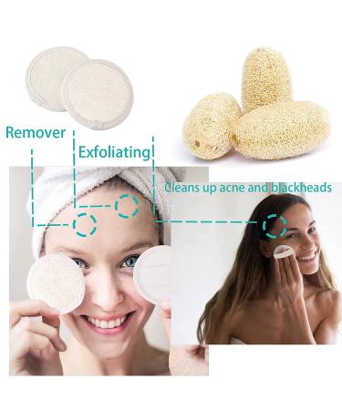 Natural Loofah Face Exfoliator Pads - 100% Handheld Scrubber for Bathing and Showering - Ideal for Spa Facial Cleansing - Men and Women - 2pcs - Buy Online on GoSupps.com