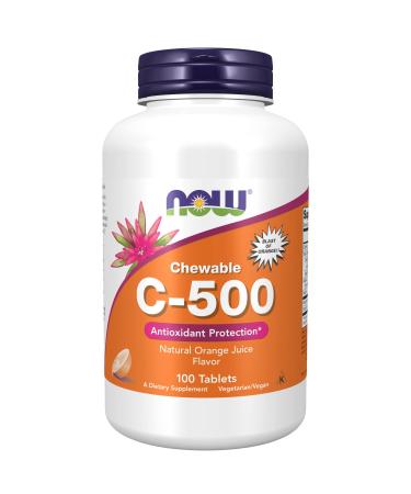 Now Foods Chewable C-500 Orange Juice Flavor 100 Tablets