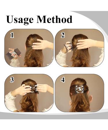Stretchy Slides Magic Hair Combs 2Ps Hair Combs Slides for Women Magic Elastic Beaded Hair Comb Slides Double Sided Clips Hair Comb for Women DIY Square Insert Comb Hair Styling Tool(Black White - Buy Online on GoSupps.com