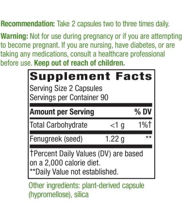 Nature's Way Fenugreek Seed Capsules - 180 Count | Supports Healthy Lactation* | Vegan Formula - Buy Online on GoSupps.com
