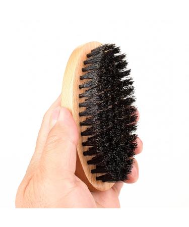 Menesia Small Soft Boar Bristle Beard Brush for Men - Pocket Travel Sized Wooden Mustache Brush (Skull Design) - Buy Online on GoSupps.com