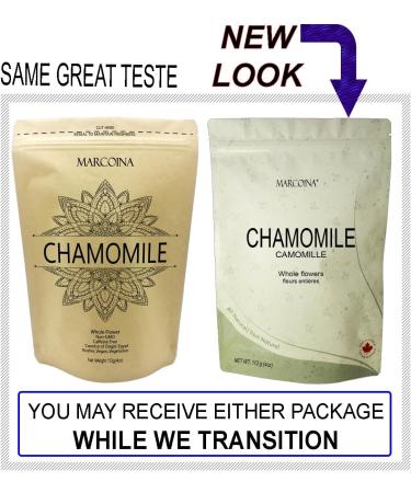 Pure Egyptian Chamomile Flowers Herbal Loose Tea by Marcoina - Whole Flower 113g in Resealable bag Caffeine-Free from Egypt - Perfect for Hot Brews - Known as Matricaria recutita - 4oz. Chamomile Egyptian Flower Whole 113 g (Pack of 1) - Buy Online on GoSupps.com