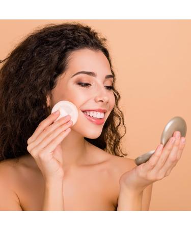 12 Soft Beige Makeup Powder Puffs - Ideal for Loose Setting & Pressed Powder | Cotton Face Pads for Flawless Skin - Buy Online on GoSupps.com