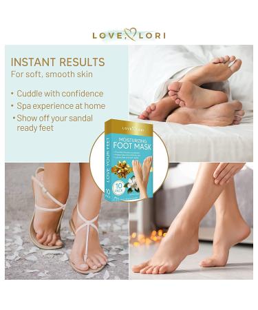 Moisturizing Foot Mask (10pk) for Dry Cracked Feet - Foot Care Gift Set for Women - Includes Moisturizing Socks - Ideal Mother's Day Gift! 10 Count - Buy Online on GoSupps.com