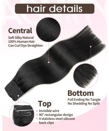 AGMITY Wire Hair Extensions Real Human Hair Jet Black 80g 16 Inch Straight invisible Removable Thick Fishing Line One Piece Clip in Extensions Human Hair(16 Inch #1 Jet Black) Wire-16 inch-80g #1 Jet Black - Buy Online on GoSupps.com