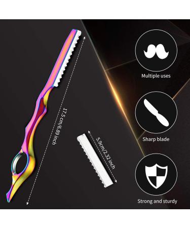 11-Piece Hair Styling Razor Set for Salon & Home Use - Texturizing Cutting Comb with Stainless Steel Blades (Vivid Neon) - Buy Online on GoSupps.com