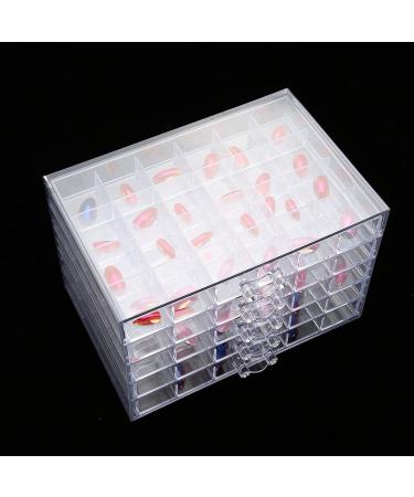 Demeras Nails Organizer Art 23x18x17 120 Grids Nail Decoration Sequence Organize Box Transparent Empty Nail Art Storage Box - Buy Online on GoSupps.com