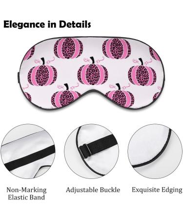 LynaRei Pink Leopard Pumpkin Sleep Mask - Thanksgiving Day Blindfold for Full Night's Sleep and Travel - Elastic Blackout Eye Mask Cover - Buy Online on GoSupps.com