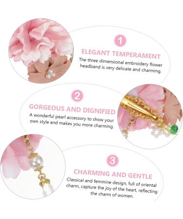 FRCOLOR Pearl Hair Clips peony silk flower hair wedding hair clips tassel hair Japanese Kimono Hair Pin rhinestone fringe Bridal Hair Clips polyester crystal bridesmaid Pearl Tassel - Buy Online on GoSupps.com