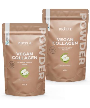 Vegan Collagen Formation Support - Powder to Support Collagen Formation - With Hyaluronic Acid + Vitamin C for Skin Hair Nails - 400g Green Apple - Buy Online on GoSupps.com