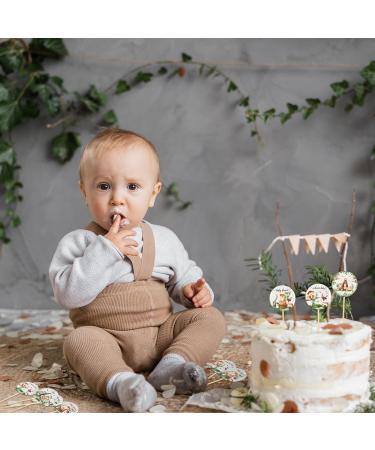 Yexiya 48 Pcs Baby Shower Cupcake Toppers Welcome Baby Cupcake Toppers Gold Woodland Jungle Safari Theme Cake Decor Gender Reveal Cake Topper Boy Girl Birthday Party Green Leaf Cake Decor (Woodland) - Buy Online on GoSupps.com