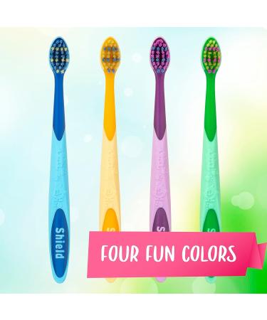 Shield Care Kids Hippo Toothbrush - Super Soft Bristles, Versatile Grip, Playful Design - 4 Colors - 4 Count (Pack of 1) - Buy Online on GoSupps.com