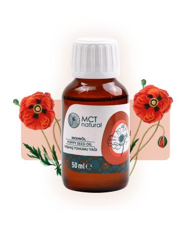 MCT Natural Poppy Seed Oil 50ml | 100% Natural Hair & Care Oil | Strengthens Bones & Teeth | Natural Cosmetics - Buy Online on GoSupps.com