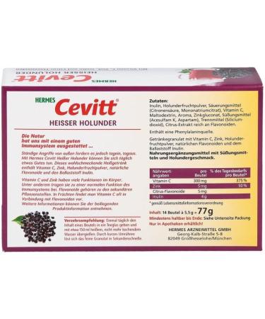 Buy HERMES Cevitt Hot Elderberry Granules (14 pcs) - Boost Immunity & Wellness | Fast International Shipping - Buy Online on GoSupps.com