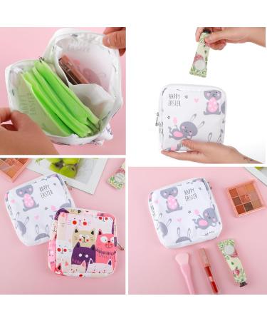 Amaxiu Sanitary Napkin Storage Bags 2pcs Waterproof Travel Menstrual Pad Pouch with Zipper Mini Tampons Holder for Purse Period Nursing Pad Holder for Women Girls 5.1" x 5.1" (Pattern C) - Buy Online on GoSupps.com