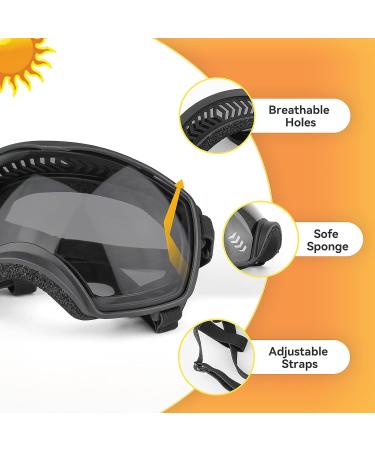  Petleso Windproof Dog Sunglasses - Adjustable Protective Glasses for Medium to Large Dogs - Classic Black  - Buy Online on GoSupps.com