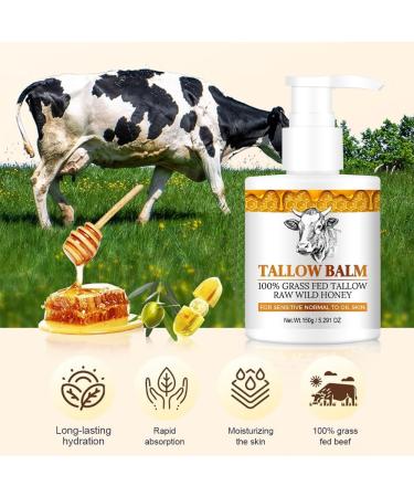 Beef Tallow & Honey Milk Body Lotion - Moisturizes & Softens Dry Skin Body & Hands - Moisturizing Body Oil for Body Organic Face Moisturizer  - Buy Online on GoSupps.com