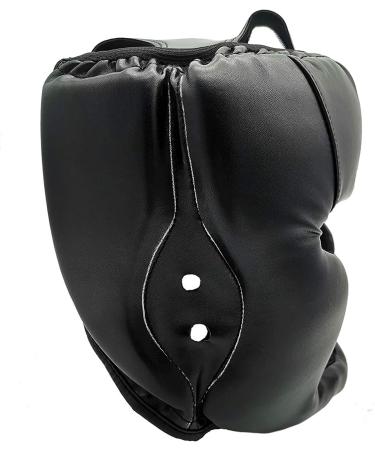 Kids Boxing Headgear - Synthetic Leather for Grappling, Judo, Kickboxing, Karate, Martial Arts, Muay Thai, Taekwondo - Black - Buy Online on GoSupps.com