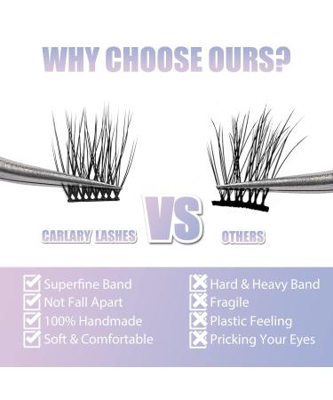 CarLary DIY Eyelash Extensions - 40 Mini Cluster Lashes | Wispy Fluffy C Curl Pack 14mm - Buy Online on GoSupps.com