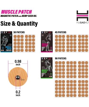 45 Pack Muscle Magnetic Patch | Natural Oil Acupressure Patches | 1300 Gauss Therapy | Light Magnetic Energies | Made in South Korea - Buy Online on GoSupps.com