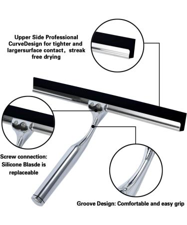 Freyry Shower Squeegee Stainless Steel Squeegee Shower Cleaner for Shower Doors Bathroom Window and Car Glass 12 Inches - Buy Online on GoSupps.com