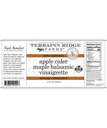 Terrapin Ridge Farms Apple Cider Maple Balsamic Vinaigrette 12oz - Versatile Salad Dressing & Marinade - Buy Online on GoSupps.com