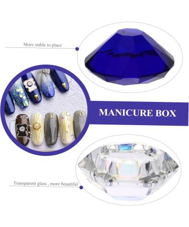 minkissy Nail Art Crystal Cup Cosmetics Cream Glass Manicure 6.5x8cm Blue - Buy Online on GoSupps.com