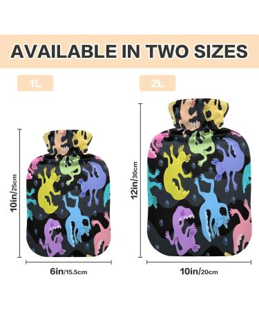 Colorful Axolotl Hot Water Bottle - 1L Soft Plush Cover | Winter Heat Warmer for Kids & Adults - Buy Online on GoSupps.com
