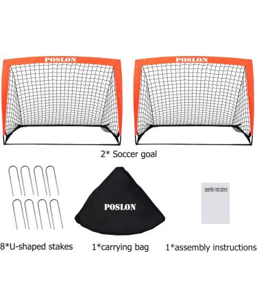Poslon Kids Soccer Goal Set with Carry Bag - Perfect for Games and Training in Backyard for Kids and Teens - Buy Online on GoSupps.com