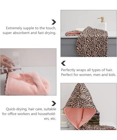 Beaupretty 1pc Bathroom Long Dry Hat Microfiber Makeup Short Quick Layer Absorbent Household Water Drying Double Wrap Curly Cap Wrapping Leopard Hair Turban Bath Headband Spa Fleece - Buy Online on GoSupps.com