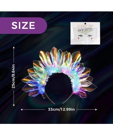 niCWhite Light Up Headband LED Crown Headbands Glow Tinsel Headpiece Flash Rave Hair Hoop for Nightclub Party Headwear Halloween Christmas Hair Accessories for Women Girls with Face Face Jewels - Buy Online on GoSupps.com