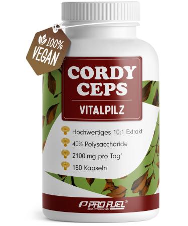 Cordyceps capsules 180x - 2100 mg vital fungus extract made of cordyceps sinensis - high -quality cordyeps extract (10: 1) with 40% bioactive polysaccharides (840 mg per day) - stock 1x 180 capsules - Buy Online on GoSupps.com