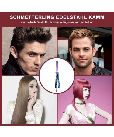 Colorful Foldable Butterfly Comb - Ridge Spring Hair Styling Accessory for Barbers | International Shipping Available - Buy Online on GoSupps.com