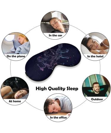 Gemini Zodiac Constellation Sleep Mask Eye Cover for Sleeping Blindfold with Adjustable Strap Blocks Light Night Travel Nap for Men Women - Buy Online on GoSupps.com