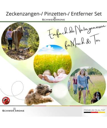 Premium Rust-Free Stainless Steel Tick Tweezers Set for Dogs | Schwertkrone Tick Removal Tool | Set of 3 Ticks Tweezers - Buy Online on GoSupps.com