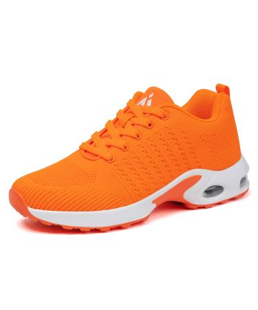 Mishansha Women's Running Walking Shoes Breathable Air Cushion Sneakers 8 Orange