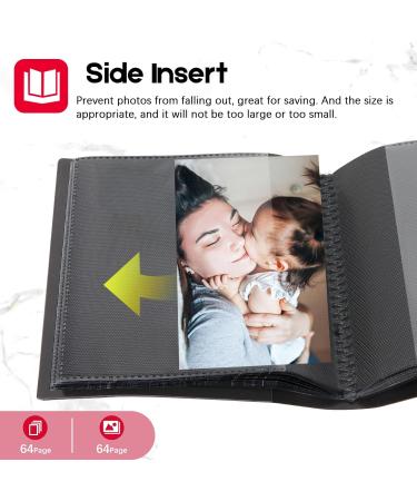 5x7 Black Mini Photo Album - Holds 64 Pictures, with Elastic Band - Kids Art Storage - Buy Online on GoSupps.com