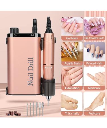 Huhubol Professional Electric Nail Drill Machine - 35000RPM High Speed Efile for Acrylic Nails | Home Salon Nail Tools in Gold - Buy Online on GoSupps.com