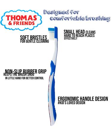 Disney Thomas and Friends Kids Soft Bristle Toothbrush Kit with Cover Cap, Rinsing Cup & Extra Brushes - Buy Online on GoSupps.com