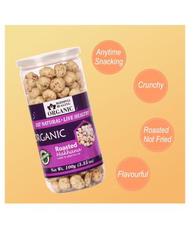 Buy Blessfull Healing Organic Roasted & Salted Makhana - 100g | Healthy Snack for International Shipping - Buy Online on GoSupps.com