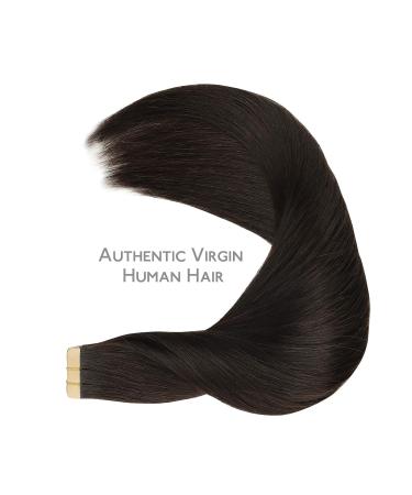 Salife Real Hair Tape Extensions - 20 Pcs 45cm Dark Brown Remy Invisible Skin Weft - Silky Straight Hair Extensions - Buy Online on GoSupps.com