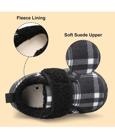 JOINFREE Baby Girl First Walking Shoes - Anti-Slip Plush Slipper Shoes for Toddlers - 2.5/3 UK Child - Black Plaid - Buy Online on GoSupps.com