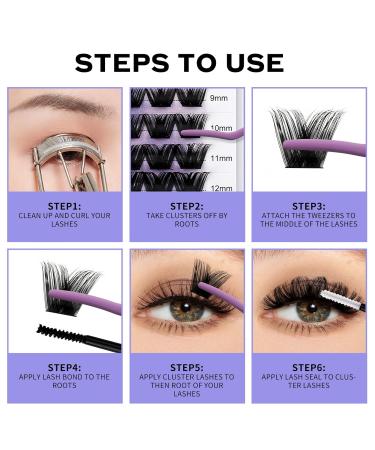 Premium Eyelash Extension Set - Cluster Lashes for DIY Lash Application | Long-lasting Lash Bond & Hold - Buy Online on GoSupps.com
