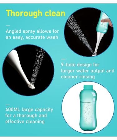Portable Butt Shower 400ML - Travel Bidet with 2 Nozzles for Anal & Vaginal Hygiene - Buy Online on GoSupps.com