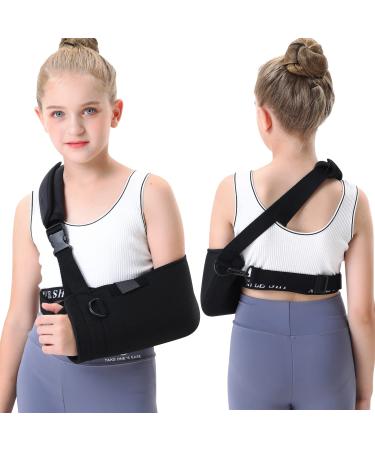 Fotgok Soft Foam kids Arm Sling with Waist Belt for Shoulder Children-Shoulder Immobilizer with Strong Support-Padiatric Breathable Arm Support Brace for Shoulder Injury Black (Small) - Buy Online on GoSupps.com