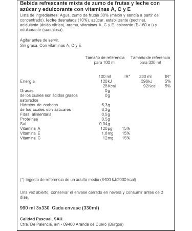 PASCUAL FUNCIONA CARTON CARDBOARD X3 330ML JUICE BASED DRINK NOT DETERMINED - Buy Online on GoSupps.com