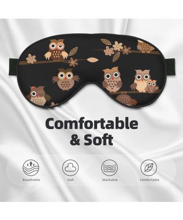 FoRes Cute Brown Cartoon Owls Sleep Mask - Adjustable Light Blocking Eye Mask for Deep Rest | Unisex Adult - Buy Online on GoSupps.com