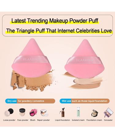 Buy BLAAROOM 4-Piece Pure Velour Triangle Powder Puff Set - Perfect Makeup Tool for Loose Mineral Powder & Foundation - Pink - Buy Online on GoSupps.com