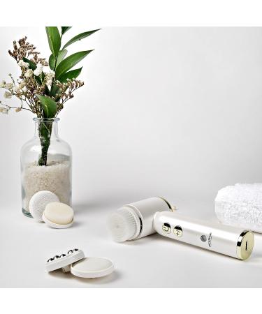 Derma Pro Lab Electric Facial Cleansing Brush - Ultimate Deep Cleanse & Lift - 6 Heads - LED Display - Waterproof - Dermatologist Tested - White - Buy Online on GoSupps.com